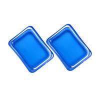 Alasum Lot de 2 Plateaux Flottants Gonflables en PVC 60X44X6 CM pour Bar à Glace Buffet Réfrigéré Articles de Fête et Piscine Support Polyvalent pour Boissons et Nourriture Fraîche