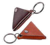 Alasum Lot De 2 Pochettes en Cuir Véritable pour Médiators De Guitare, Organiseur Portable Marron Foncé Et Orange, Anneau Porte-clés, Étui De Rangement Pratique pour Accessoires De Guitare