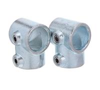 Alasum Lot de 2 raccords en T à 3 voies pour tuyaux, en fer galvanisé robuste, collier de serrage pour tuyaux de 25 mm (1 pouce) pour meubles de bricolage, rampes de jardin et étagères de