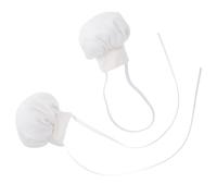 Alasum Lot de 2 Toques de Chef Miniatures Blanches pour Poupée en Peluche 10-15 Cm, en Tissu Doux avec Élastique et Ruban, Accessoire la Cuisine pour Habiller Les Poupées et Décorations