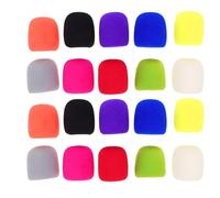 Alasum Lot de 20 Bonnettes Anti-Vent Épaisses pour Microphone à Main en Mousse Colorée Protection Anti-Bruit Réutilisable pour Karaoké Ktv Filtre Anti-Plosives et Anti-Poussière