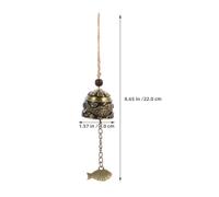 Alasum Lot de 3 Carillons Éoliens Feng Shui en Métal Bronze Cloches Suspendues Vintage Dragon et Poisson Décorations Amulette pour Jardin Porte et Maison Style Traditionnel