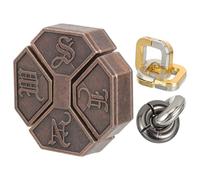 Alasum Lot de 3 Casse-têtes Métalliques Intelligents pour Seniors, Puzzles en Métal Anti-, Jouets Sensoriels D’activité Cognitive, Stimulation Mentale et Relaxation, Présent