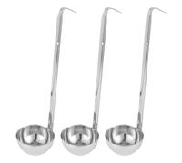 Alasum Lot de 3 Cuillères Doseuses en Acier Inoxydable avec Long Manche et Crochet, Ustensiles Cuisine Précis et Faciles à Nettoyer pour Cuisson et Service