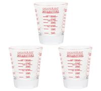 Alasum Lot de 3 Tasses de Lait à Cuire en Verre 30ml avec Échelle, Pichet Doseur Pratique et Léger pour Bar à Café et Latte Art