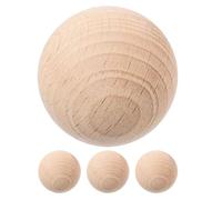 Alasum Lot de 4 Boules de Croquet en Bois Naturel Dur Brut 5 Cm pour Jeux de Plein Air sur Gazon, Boules Artisanales en Bois pour Loisirs Créatifs et Entraînement Golf,