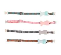Alasum Lot de 4 Colliers pour Chat en Coton en Forme de Poisson, Réglables et Faciles à Mettre, Accessoires Adorables pour Accompagner Vos Vêtements d'animaux Couleur Couleur Aléatoire