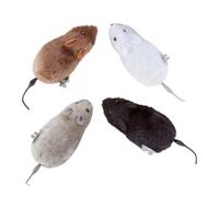 Alasum Lot de 4 Jouets Souris Mécaniques à Remonter pour Chats, Peluche Colorée Aléatoire, Petit Format, Jouets Interactifs pour Animaux Domestiques, Jeu Intérieur et Couleur Aléatoire