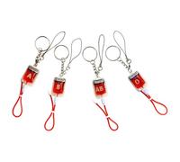 Alasum Lot de 4 Porte-clés Uniques en Acier Inoxydable Pendentifs Affichant Différents Groupes Sanguins, Design Pratique et Stylé pour Téléphone Portable