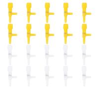 Alasum Lot de 40 Vannes de Régulation pour Pompe à Air D’Aquarium 4 Mm, Vannes à Levier Blanches et Jaunes, Contrôle Précis du Débit D’air, Compatibles Eau Douce et Eau de Mer,