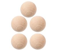 Alasum Lot de 5 Boules de Croquet en Bois Massif de Hêtre Ø 4,5 Cm Non Peintes pour Jeux Extérieurs sur Gazon, pour Croquet, Loisirs Créatifs et Activités en Jardin