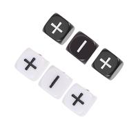 Alasum Lot de 6 Dés de Jeu Noirs et Blancs Signes Plus et Moins Plastique Léger et Solide Gros Dés à 6 Faces pour Jeux de Société Fêtes et Jeux Éducatifs Garçon et Filles