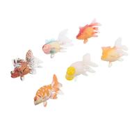Alasum Lot de 6 Poissons Rouges Artificiels Réalistes en PVC Yeux Bulle Décorations Flottantes pour Aquarium Modèles D’Animaux Tropicaux Petits Ornements Résistants pour Maison et