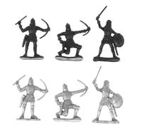 Alasum Lot de 60 Figurines Médiévales en Plastique Noir et Argenté pour Table de Sable Modèles Aléatoires Jouets de Guerre Historiques Couleur Couleur Aléatoire Style