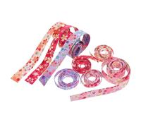 Alasum Lot de 8 Rouleaux de Rubans de Kimono Japonerie en Coton Motif Cerisier, Ruban Résistant la Déformation pour Décorations de Mariage et Bouquets
