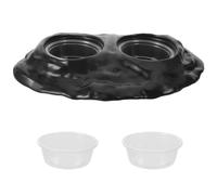 Alasum Mangeoire Magnétique pour Reptiles avec Double Bol Suspendu Noir Plateau Alimentation Sécurisé pour Petits Lézards Geckos Caméléons et Tortues Compatible Terrariums Petits Animaux