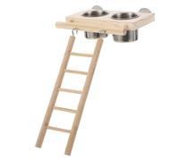 Alasum Mangeoire pour Perroquets Échelle Intégrée en Plastique Solide, Gobelet D’Alimentation, Usage Intérieur et Extérieur, Accessoires pour Cage D’Oiseaux, Adaptée aux Perroquets