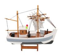 Alasum Maquette de Voilier en Bois Rustique Méditerranéen, Décoration de Bureau Artisanale Ambiance Estivale Style Nautique Élégant