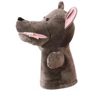 Alasum Marionnette à Main en Peluche Loup Gris 30 Cm, Éducatif pour Garçon et Filles, Modèle Animal de Simulation, Marionnette à Main D’éveil et Jeu de Rôle Interactif