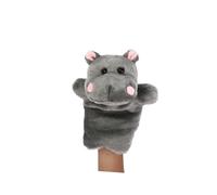 Alasum Marionnette à Main pour Garçon et Filles Hippopotame en Peluche Gris Foncé, Accessoire de Jeu de Rôle Éducatif, Marionnette Conteuse D'histoire, Interactif pour Éveil