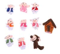 Alasum Marionnettes à Doigts en Peluche Douce de Loup et Agneau, Amusant pour Garçon et Filles, Jeu Éducatif pour Maison et École, Set de 7 Pièces Colorées