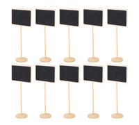 Alasum Mini Tableaux Noirs en Bois Rectangulaires Chevalet Lot de 10 Ardoise Effaçable pour Messages Panneau Mémo Portable et Réutilisable Décoration Maison, Bar et Fête