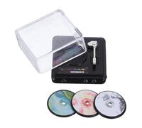 Alasum Miniature Dollhouse CD Player Model Alloy Tiny Record Player with Vinyls Mini House Electric Appliance for Creative Scene Decoration and Collection