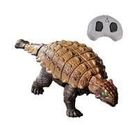 Alasum Modèle de Dinosaure Électrique Télécommandé Dinosaure Simulé Réaliste Brun Éducatif pour Garçon Figurine D’ankylosaure Mobile Sons pour Jeu et Décoration