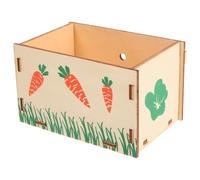 Alasum Multi-Function Wooden Rabbit Feeder with Smooth Surface for Hamsters and Guinea Pigs Cage Feeder for Small Pets