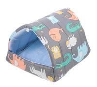 Alasum Nid de Couchage pour Petits Animaux 20x20 Cm en Coton et Éponge, Motif Dessin Animé Bleu Crocodile et Éléphant, Canapé Souple pour Hamster, Chinchilla, Lapin, Hérisson - Abri