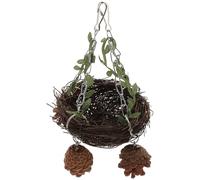 Alasum Nid D'oiseau en Rotin Suspendu pour Perroquet Perruche Calopsitte, Naturel, Solide, Taille Moyenne, Cage à Oiseaux Intérieur, Accessoires pour Oiseaux de Compagnie