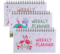 Alasum Organisateur de Planification Ménagère 3pcs pour Étudiants, Bloc-notes Agenda en Pp Couverture en Fer, Écriture Fluide, pour Planification Hebdomadaire Scolaire