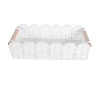 Alasum Panier avec Poignées Ajourées en Corde de Papier Blanc de Rangement Rectangulaire Léger et Tressage Robuste Décoratif pour Salon ou Chambre D'garçon et Filles