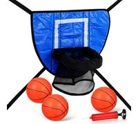 Alasum Panier de Basket pour Trampoline Intérieur Mini Panier Rond Bleu en PVC Kit Complet 1 Cadre 1 Pompe et 3 Ballons Accessoires pour Jeu de Basket Garçon et Filles et Loisirs