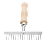 Alasum Peigne de Toilettage Acier Inoxydable avec Manche Râteau pour Chevaux Chiens Bétail Élimine Poils Morts Saletés et Nœuds Outil Polyvalent pour Entretien Animalier