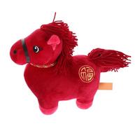 Alasum Peluche Cheval du Zodiaque Chinois 22 Cm Rouge, Peluche Doux et Léger, Mascotte Festive du Nouvel an 2026, Décoration Noël et Présent Garçon et Filles, Peluches de Chevaux