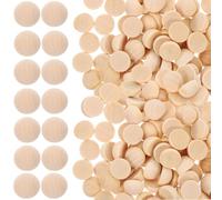 Alasum Perles Demi-sphères Faciles à Peindre en Bois Naturel 15mm 200 pour Loisirs Créatifs pour Artisanat et Présents Faits Main
