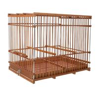 Alasum Petite Cage à Oiseaux Rectangulaire en Bambou Carbone Violet 30x20x24 Cm Cage Légère pour Perroquets et Pinsons D’extérieur Décorative et Transportable à Oiseaux Rétro Nettoyage