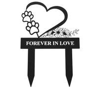 Alasum Plaque Commémorative pour Animaux de Compagnie en Métal Résistant aux Intempéries Piquet Funéraire pour Chien de Jardin Stèle Commémorative Extérieure Solide Mémorial pour