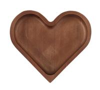 Alasum Plateau de Service Solide Marron Forme Cœur en Bois de Pin Multifonctionnel et Présentation de Fruits Secs pour Saint-valentin Cuisine