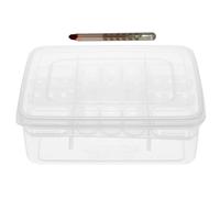 Alasum Plateau d'Incubation Plastique Léger à 16 Compartiments pour Œufs de Reptiles Thermomètre Intégré Mallette d'Éclosion Portable Adaptée Serpents Lézards Tortues Grenouilles