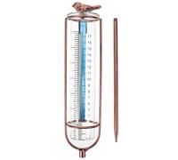 Alasum Pluviomètre en Verre avec Tube Gradué Mesure de Pluie Extérieure pour Jardin Mesure Précise de Eau de Pluie Fer et Verre Décoration Élégante pour Pelouse et Terrasse