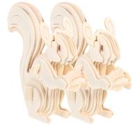 Alasum Puzzle 3D en Bois à Assembler Soi-même pour Garçon et Filles, 2 Pièces Écureuil, Effet Décoratif et Interaction Parent-garçon et Filles, Design Détaillé et Apparence Attrayante