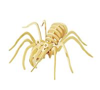 Alasum Puzzle Araignée en Bois 3D Miniature à Assembler, Éducatif pour Garçon et Filles, Matériau Bois Khaki, Pouvant être Peint, comme Présent ou Décoration