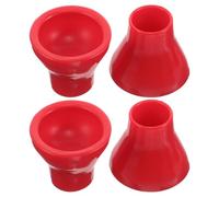 Alasum Ramasse-Balles de Golf 4 Pièces Ventouse en Caoutchouc Rouge - Outil de Récupération Pratique Compatible Putter - Accessoire Léger et Compact pour Parcours et Practice