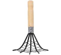 Alasum Râteau à Palourdes en Acier Inoxydable avec Filet Manche en Bois Antidérapant Outil de Creusage Plage pour Coquillages et Fruits de Mer 1 Pièce Noire Pratique et Solide