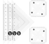 Alasum Règles Triangulaires en Plastique Pp Transparent Ensemble de 12 45 Degrés Résistantes et Pratiques pour Bureaux et de Dessin et Mesure