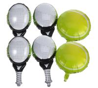 Alasum Set de Ballons en Aluminium Suspendre Raquette de Tennis et Balle Trous Pré-percés et Usage Longue Durée pour Décoration de Fête Sportive