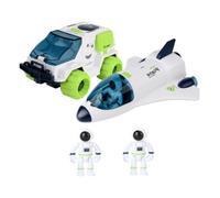 Alasum Spatial en Plastique 4 Pièces Navette Spatiale 1983 2 Astronautes et 1 Véhicule D'exploration, Jeu Éducatif Stem pour Garçon et Filles, Jouets Astronaute pour Maison et Loisirs