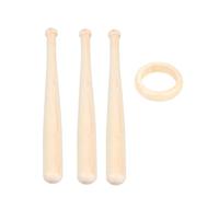 Alasum Support d'Affichage en Bois pour Batte de Baseball Mini Lot de 3 Set de Battes et 1 Cercle Base de Soutien Compacte pour Présentation Sportive et Décoration Intérieure